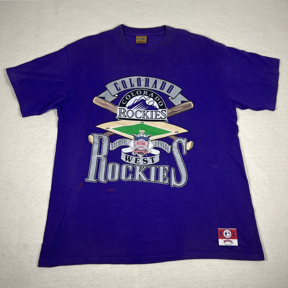 Vintage Colorado Rockies Shirt Mens XL MLB Baseball Nutmeg 90s Tee T-Shirt